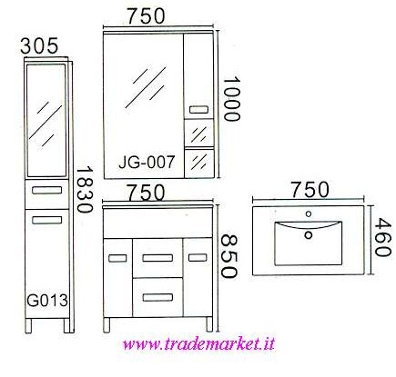 MOBILE PER BAGNO COMPLETO COME DA FOTO
